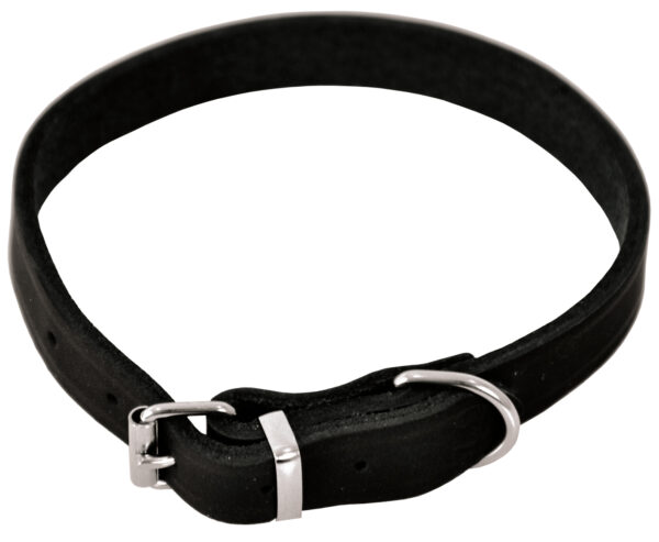 Dogman Läderhalsband Lina Ställbart Svart 22mmx55cm