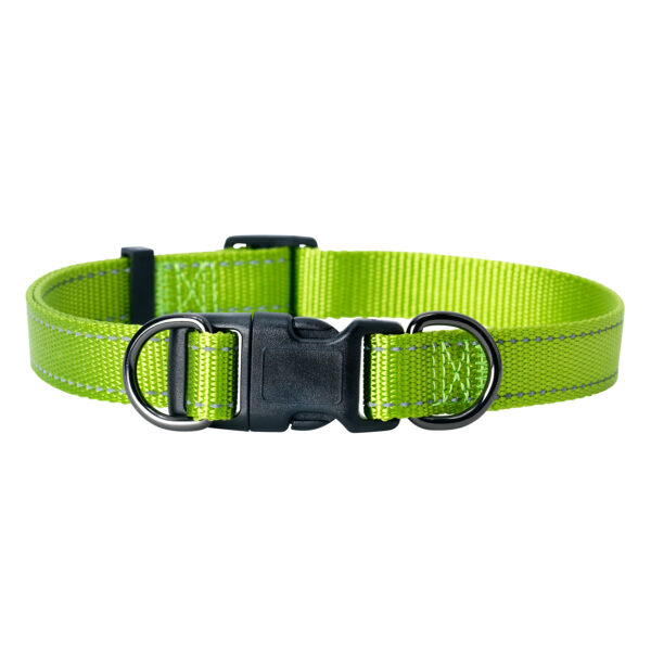 #Dogman Nylonhalsband Iris Ställbart Grön 25mmx38-66cm