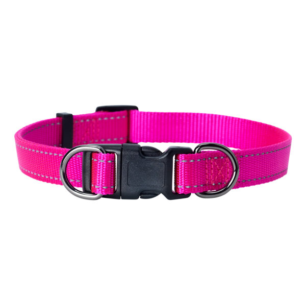 Dogman Nylonhalsband Iris Ställbart Rosa 15mmx35-50cm