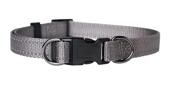 Dogman Nylonhalsband Iris Ställbart Grå 15mmx35-50cm