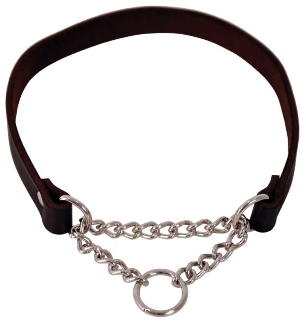Dogman Läderhalsband Lina Halvstryp Svart 12mmx40cm