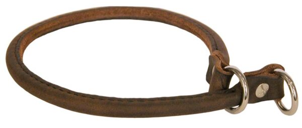 Alac Läderhalsband Rundsytt Stryp Brun 45cm