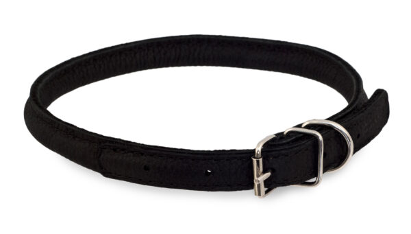 Collar Läderhalsband Soft Ställbart Svart 6mmx17-20cm