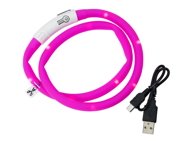 Dogman Blinkhalsband LED Rosa 65cm