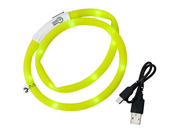 Dogman Blinkhalsband LED Gul 65cm