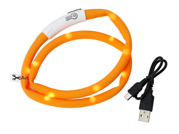 Dogman Blinkhalsband LED Orange 65cm