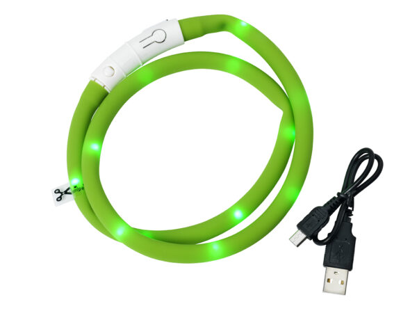 Dogman Blinkhalsband LED Grön 65cm