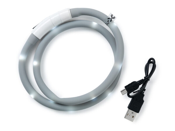 Dogman Blinkhalsband LED Grå 65cm
