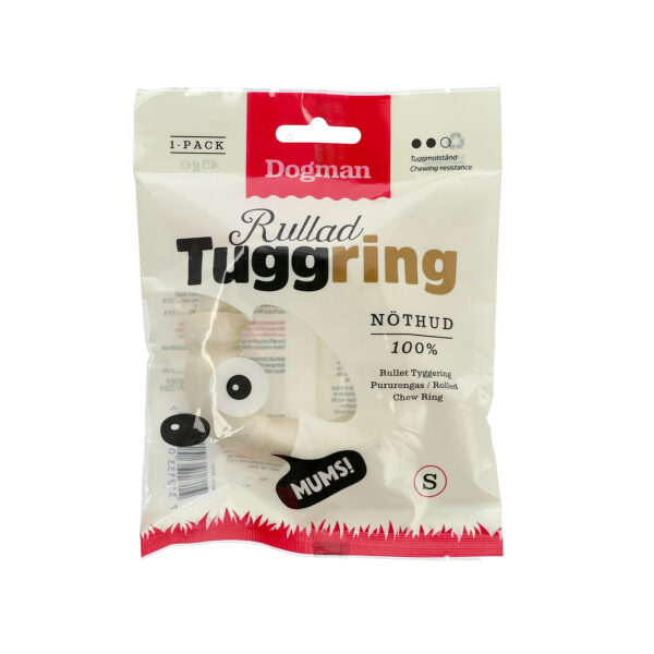 Dogman Tuggring Rullad Vit 7,5cm