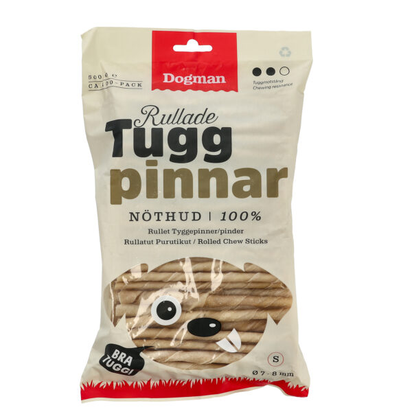 Dogman Tuggpinnar Rullade 100p Brun 12,5cm 7-8mm