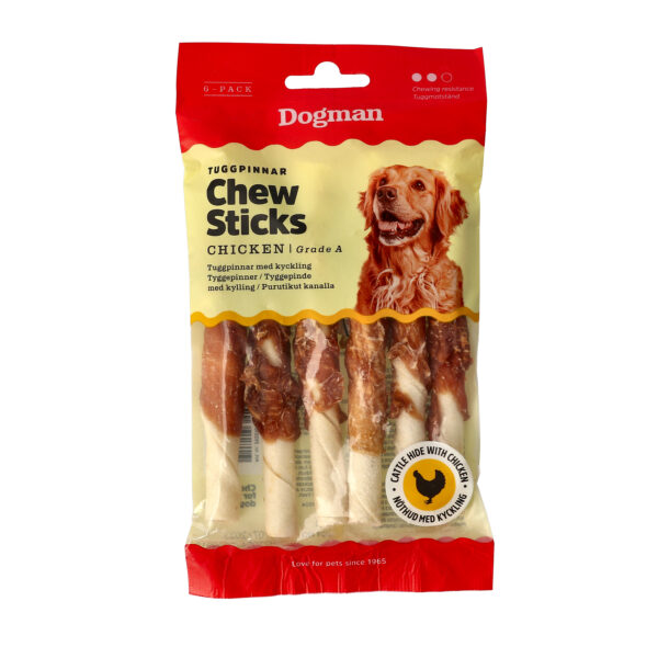Dogman Tuggpinnar med Kyckling 6p Vit 12cm