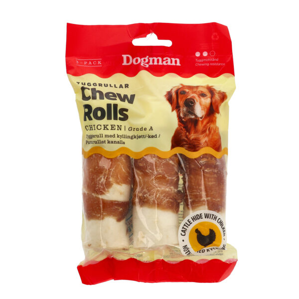 Dogman Tuggrullar med Kyckling 3p Vit 10cm