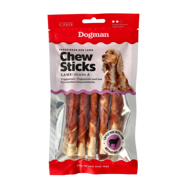 Dogman Tuggpinnar med Lamm 5p Vit 12,5cm
