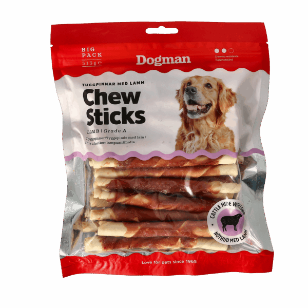 Dogman Tuggpinnar med Lamm 25p Vit 12,5cm