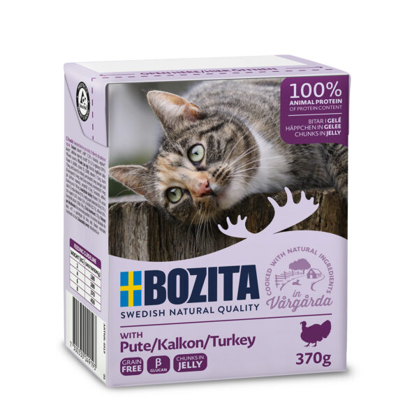 Bozita Katt Bitar i Gele med Kalkon 370g