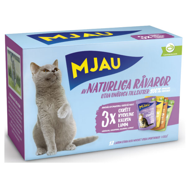 Mjau Multi Kött i Gelé 12x85g