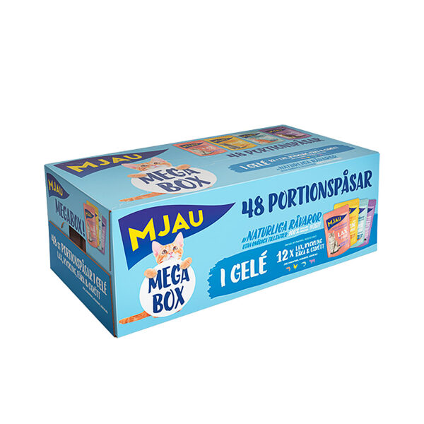 Mjau Megabox Kött o Fisk i gelé 85x48st