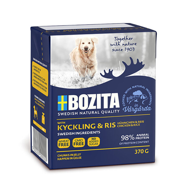 Bozita Hund Bitar i Gelé Kyckling & Ris 370g