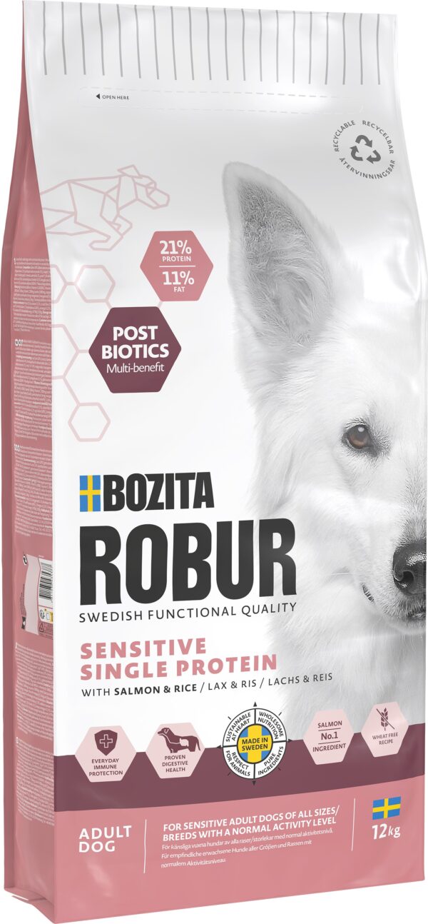 Bozita Robur Adult Sensitive Single Protein Salmon 12kg