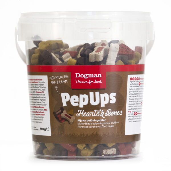 Dogman PepUps Hearts & Bones 3smak 500g