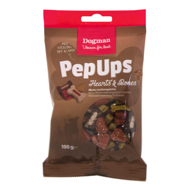 Dogman PepUps Hearts & Bones 3smak 100g
