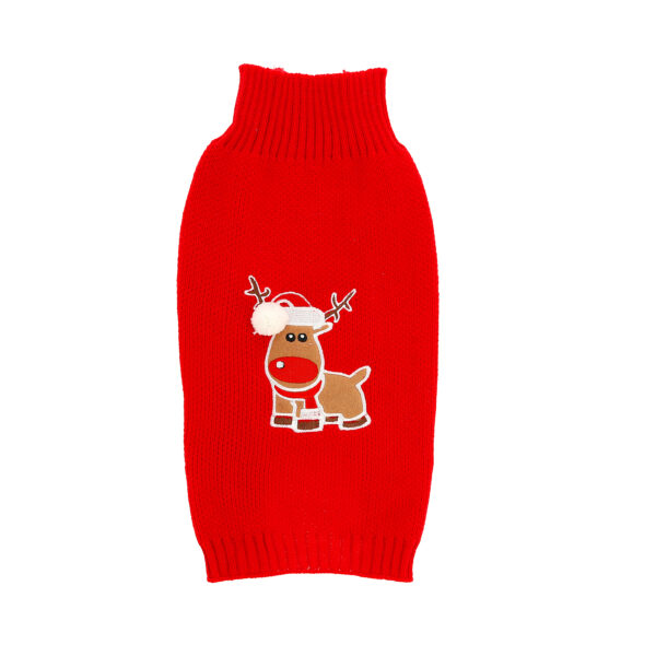 Stickad tröja Julmotiv Ren 30